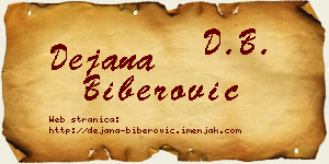 Dejana Biberović vizit kartica